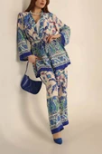 VıoShıne Kadın Bağlamalı Viskon Kimono Takım - 9