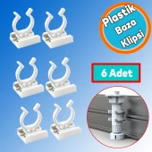 Mobilya Baza Ayakkabılık Dolap Mutfak Tezgah Gardrop Vestiyer Ayak Bacak Boru Tutucu Toka Klips (6 Adet) - 1