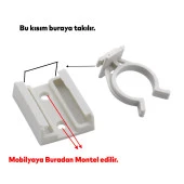 Mobilya Baza Ayakkabılık Dolap Mutfak Tezgah Gardrop Vestiyer Ayak Bacak Boru Tutucu Toka Klips (6 Adet) - 2