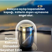 Coofbe Premium Car Ashtray Led Işıklı Taşınabilir Kapaklı Araba Küllük Kül Tablası Yıkanabilir Küllük - 4