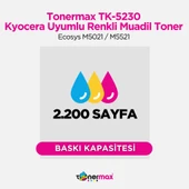 Kyocera ECOSYS M5521cdn Muadil Toner Mavi / TK-5230 - 3