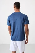 Tommy Life Parlament Polyester Nefes Alan Jakarlı İnce Esnek Standart Fit Erkek Performans T-Shirt - 88397 - 4