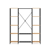 Eportatif Çok Amaçlı Metal Ayaklı Çift Raflı Dolap Ayakkabılık Portatif Portmanto Gardırop Çam 1373 - 4