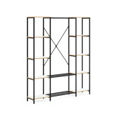 Eportatif Çok Amaçlı Metal Ayaklı Çift Raflı Dolap Ayakkabılık Portatif Portmanto Gardırop Beyaz 1374 - 5