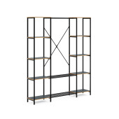 Eportatif Çok Amaçlı Metal Ayaklı Çift Raflı Dolap Ayakkabılık Portatif Portmanto Gardırop Füme 1375 - 5