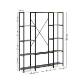 Eportatif Çok Amaçlı Metal Ayaklı Çift Raflı Dolap Ayakkabılık Portatif Portmanto Gardırop Füme 1375 - 6