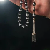 Gümüş İşlemeli Erzurum Oltu Tesbih thumbnail 3