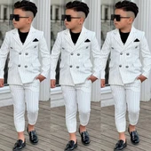 MODAVALS 4 PARÇA ÇİZGİLİ CEKETLİ ERKEK ÇOCUK TAKIM ELBİSE - 2