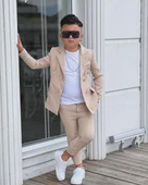 MODAVALS 4 PARÇA ÇİZGİLİ CEKETLİ ERKEK ÇOCUK TAKIM ELBİSE - 6