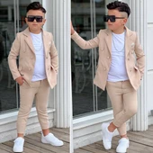 MODAVALS 4 PARÇA ÇİZGİLİ CEKETLİ ERKEK ÇOCUK TAKIM ELBİSE - 8