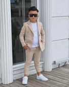 MODAVALS 4 PARÇA ÇİZGİLİ CEKETLİ ERKEK ÇOCUK TAKIM ELBİSE - 12