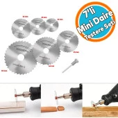 Mini Gravür Dremel Daire Testere Seti Kesme Rötüş Çelik Plastik Ahşap Kesim Hassas Kesi 7 'li Set - 1