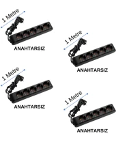 Viko (5'Li) Beşli Priz Topraklı Kablolu Siyah 1 (Bir) Metre (4 Adet) thumbnail 1