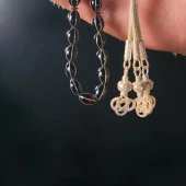 Gümüş İşleme Ateş Kehribar Tesbih - 3