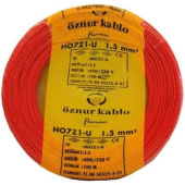 Öznur Nhxmh Yanmaz Kablo 1,5 Luk Kırmızı Öznur-Hes 100 Metre - 1