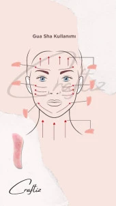 Pembe Kuvars Gua Sha Yüz Masajı Taşı - 5
