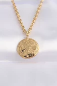 316L Çelik Zincir Altın Renk Oval Desenli Kolye - TJ-BKO8634 thumbnail 1