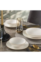 GÜRAL PORSELEN - Atina 26 Parça 6 Kişilik Bone Yemek Takımı - Gold - 3