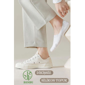 Erkek - Bayan Bambu Babet Çorap Dikişsiz Parfümlü Silikonlu Babet Çorap - 4