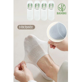 Erkek - Bayan Bambu Babet Çorap Dikişsiz Parfümlü Silikonlu Babet Çorap - 5