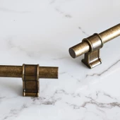 Hisar Eskitme Antik Sarı Metal 224 mm-22.4 cm Mobilya Mutfak Çekmece Dolap Kulpu Kulbu Kulpları - 3