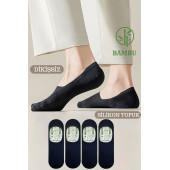 Erkek - Bayan Bambu Babet Çorap Dikişsiz Parfümlü Silikonlu  Babet Çorap - 3