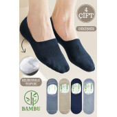 Erkek - Bayan Bambu Babet Çorap Dikişsiz Parfümlü Silikonlu Babet Çorap - 1