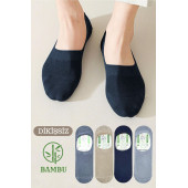 Erkek - Bayan Bambu Babet Çorap Dikişsiz Parfümlü Silikonlu Babet Çorap - 3