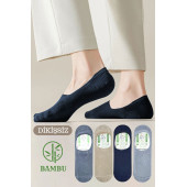 Erkek - Bayan Bambu Babet Çorap Dikişsiz Parfümlü Silikonlu Babet Çorap - 5