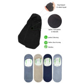 Erkek - Bayan Bambu Babet Çorap Dikişsiz Parfümlü Silikonlu Babet Çorap - 7