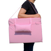 Katlanır Şezlong Minderi - Taşınabilir Kamp Yatağı Su Itici Kumaş 180x60x2 Pembe - 1