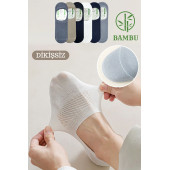 Erkek - Bayan Bambu Babet Çorap Dikişsiz Parfümlü Silikonlu Babet Çorap - 6