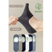 Erkek - Bayan Bambu Babet Çorap Dikişsiz Parfümlü Silikonlu Babet Çorap - 7