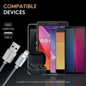 Duracell 2m Lightning to USB-A Örgülü Şarj Kablosu - Beyaz - 5