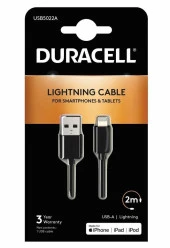 Duracell 2m Lightning to USB-A Şarj Kablosu - Siyah - 1