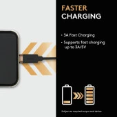 Duracell 2m Lightning to USB-A Şarj Kablosu - Siyah - 3