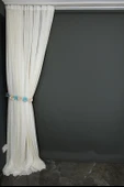 KDK 1920 DESEN KREM RENK TEK KANAT Hazır dikilmiş Pileli Fon Perde 300*260 cm thumbnail 4