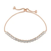 Himarry 925 Ayar Gümüş Rose Baget Taşlı Su Yolu Asansör Bileklik thumbnail 4