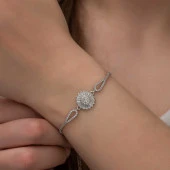 Himarry 925 Ayar Gümüş Rodyum Baget Taşlı Sonsuzluk Bileklik thumbnail 2