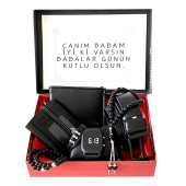 Erkek Hediye Seti Dijital Erkek Kol Saati -Deri Cüzdan Kartlık Kemer Tesbih 3 Adet Bileklik - 1