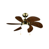 Vanti KCF280 60W 30 inç Ahşap 6 Kanatlı Lambalı Avizeli İpli Tavan Vantilatörü - 1