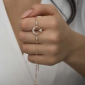 Himarry 925 Ayar Gümüş Rose Ay Yıldız Kadın Bileklik thumbnail 1