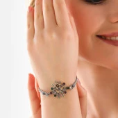 Himarry 925 Ayar Gümüş Çiçek Otantik Kadın Bileklik thumbnail 1