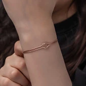 Himarry 925 Ayar Gümüş Rose Aşk Düğüm Kadın Bileklik thumbnail 3