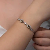 Himarry ​Gümüş Damla Zultanit Taşlı Kadın Bileklik thumbnail 4