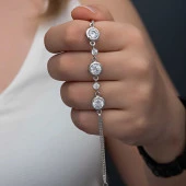 Himarry 925 Ayar Gümüş Yuvarlak Taşlı Kadın Bileklik thumbnail 1