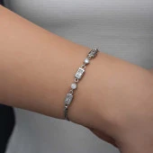 Himarry Gümüş Dikdörtgen Zirkon Taşlı Kadın Bileklik thumbnail 3