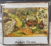 Kıbrıs İşi  Aylin Örek Ahşap Baskılı Bardak Altlığı - 1