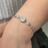 Himarry 925 Ayar Gümüş Damla Su Yolu Kadın Bileklik thumbnail 4