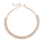 Himarry 925 Ayar Gümüş Zirkon Taşlı Rose Halhal thumbnail 1